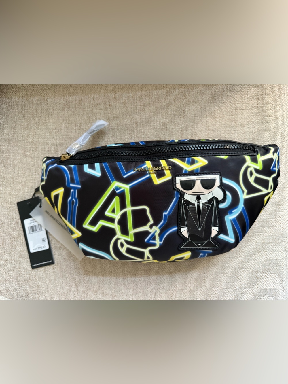NWT Karl Lagerfeld Paris Amour Neon Graffiti Belt Bag Crossbody Fanny Pack